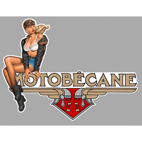 MOTOBECANE Pin Up gauche Sticker vinyle laminé