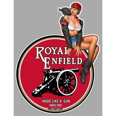 ROYAL ENFIELD Pin up right laminated vinyl decal