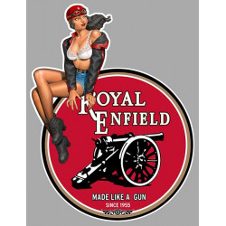 ROYAL ENFIELD  Pin up gauche Sticker vinyle laminé