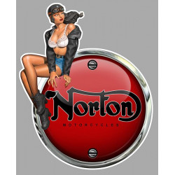 NORTON  left Pin up laminated vinyl decal