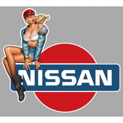NISSAN left Pin Up  vinyl decal