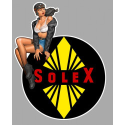SOLEX  Pin Up gauche Sticker vinyle laminé