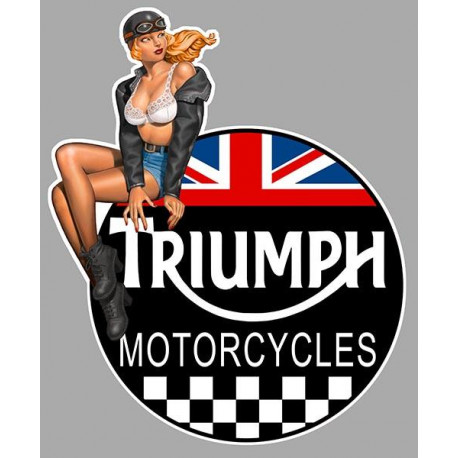 TRIUMPH  Pin Up gauche Sticker vinyle laminé