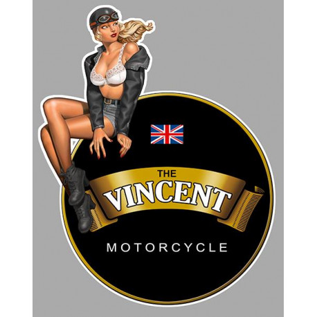 THE VINCENT  Pin Up gauche Sticker  vinyle laminé