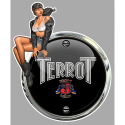 TERROT  Pin up gauche  Sticker vinyle laminé