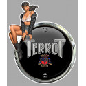 TERROT  Pin up gauche  Sticker vinyle laminé