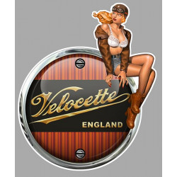 VELOCETTE right Pin Up  laminated decal