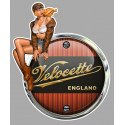 VELOCETTE Pin Up  gauche Sticker  Trompe-l'oeil vinyle laminé