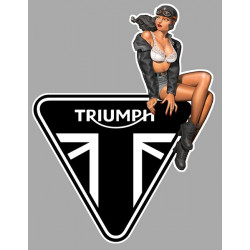 TRIUMPH Motorcycles Pin Up Sticker droite vinyle laminé