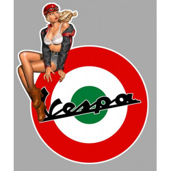 VESPA  Pin Up Sticker vinyle laminé gauche