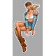 Vintage Pin Up  left laminated decal