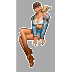 Vintage Pin Up  left laminated decal