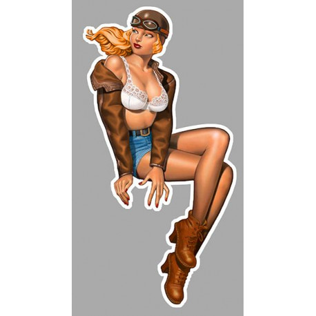 Vintade Pin Up  right laminated decal