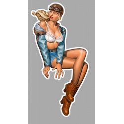 Pin Up Vintage  Sticker droite vinyle laminé