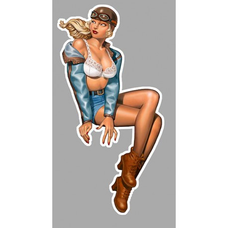 Vintade Pin Up  right laminated decal