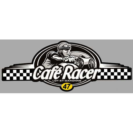 Dept  LOT ET GARONNE 47 CAFE RACER bretagne   Logo  Sticker vinyle laminé