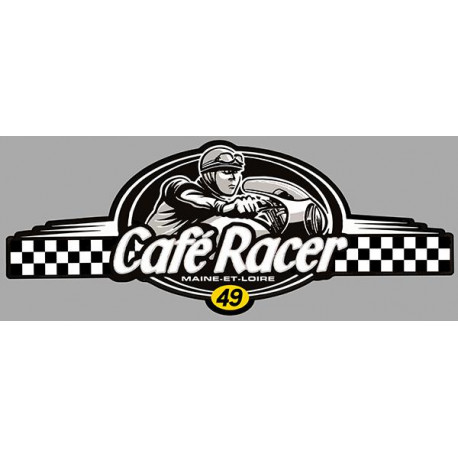 Dept MAINE ET LOIRE 49 CAFE RACER bretagne   Logo  laminated decal