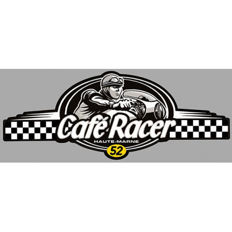 Dept HAUTE MARNE 52 CAFE RACER bretagne   Logo  laminated decal