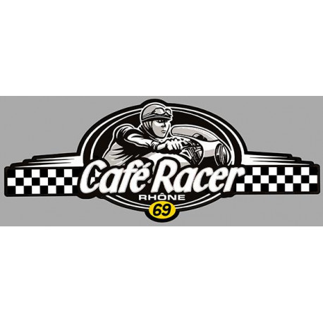 Dept RHONE  69 CAFE RACER bretagne   Logo  Sticker vinyle laminé