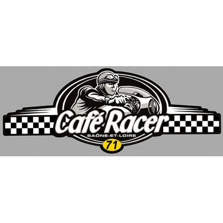 Dept SAONE ET LOIRE  71 CAFE RACER bretagne   Logo  Sticker vinyle laminé