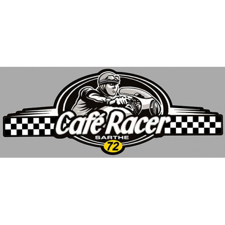 Dept SARTHE  72 CAFE RACER bretagne   Logo  Sticker vinyle laminé