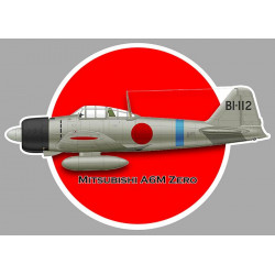 MITSUBISHI A6M ZERO Sticker vinyle laminé