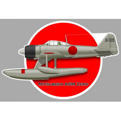 MITSUBISHI A6M ZERO Sticker vinyle laminé