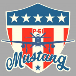 MUSTANG P-51 Sticker vinyle laminé