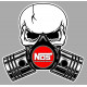 NOS Pistons skull Sticker   