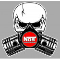 NOS Pistons skull laminated decal RED