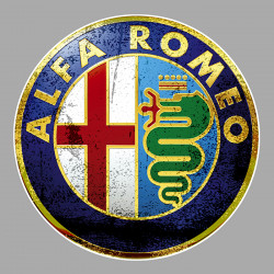 ALFA ROMEO  " dessiné vieilli " Sticker vinyle laminé
