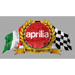 APRILIA  Flags Sticker vinyle laminé" vidange "