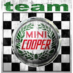 COOPER  TEAM Sticker vinyle laminé " vieilli "