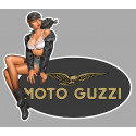 MOTO GUZZI left Vintage Pin Up laminated decal