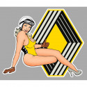 CAR  R right  Pin Up laminated decal