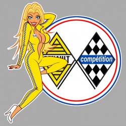 CAR R COMPETITION right  Pin Up laminated decal