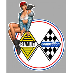 CAR " R "COMPETITION left  Pin Up laminated decal