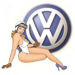 VW  auto Pin Up  droite Sticker vinyle laminé