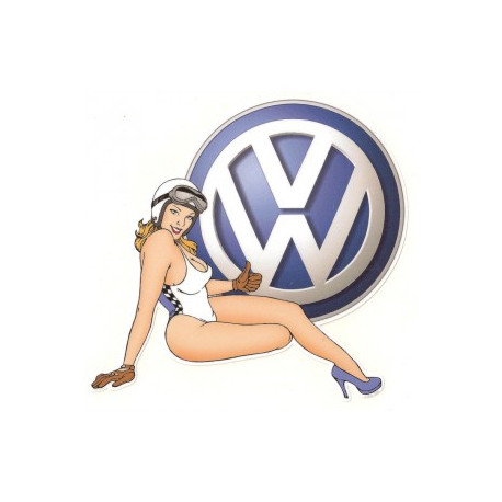 VW  auto Pin Up  droite Sticker vinyle laminé