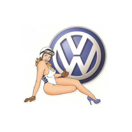 " V "  car right Pin Up  Laminated decal