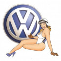 CAR " V "   left Pin Up  Laminated decal