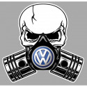 CAR " V "  Piston- Skull   Laminated decal