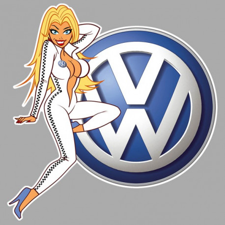 vwAuto " V "  Pin Up  droite Sticker vinyle laminé