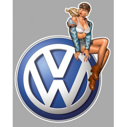 vwAuto " V "  Pin Up  droite Sticker vinyle laminé