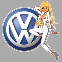 CAR " V "   left Pin Up  Laminated decal