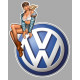 vwAuto " V "  Pin Up  gauche Sticker vinyle laminé