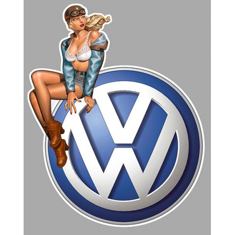 vwAuto " V "  Pin Up  gauche Sticker vinyle laminé