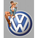 Auto " V "  Pin Up  gauche Sticker vinyle laminé