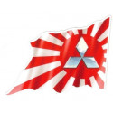 MITSUBISHI Flag Sticker droit vinyle laminé