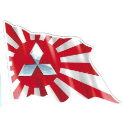 MITSUBISHI right Flag laminated decal